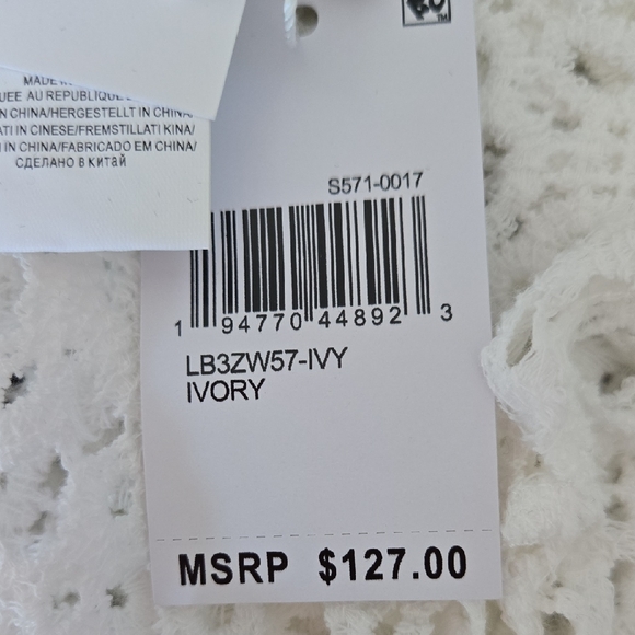 NWT La Blanca Waverly Crochet Swimsuit Coverup - Ivory - Picture 10 of 10